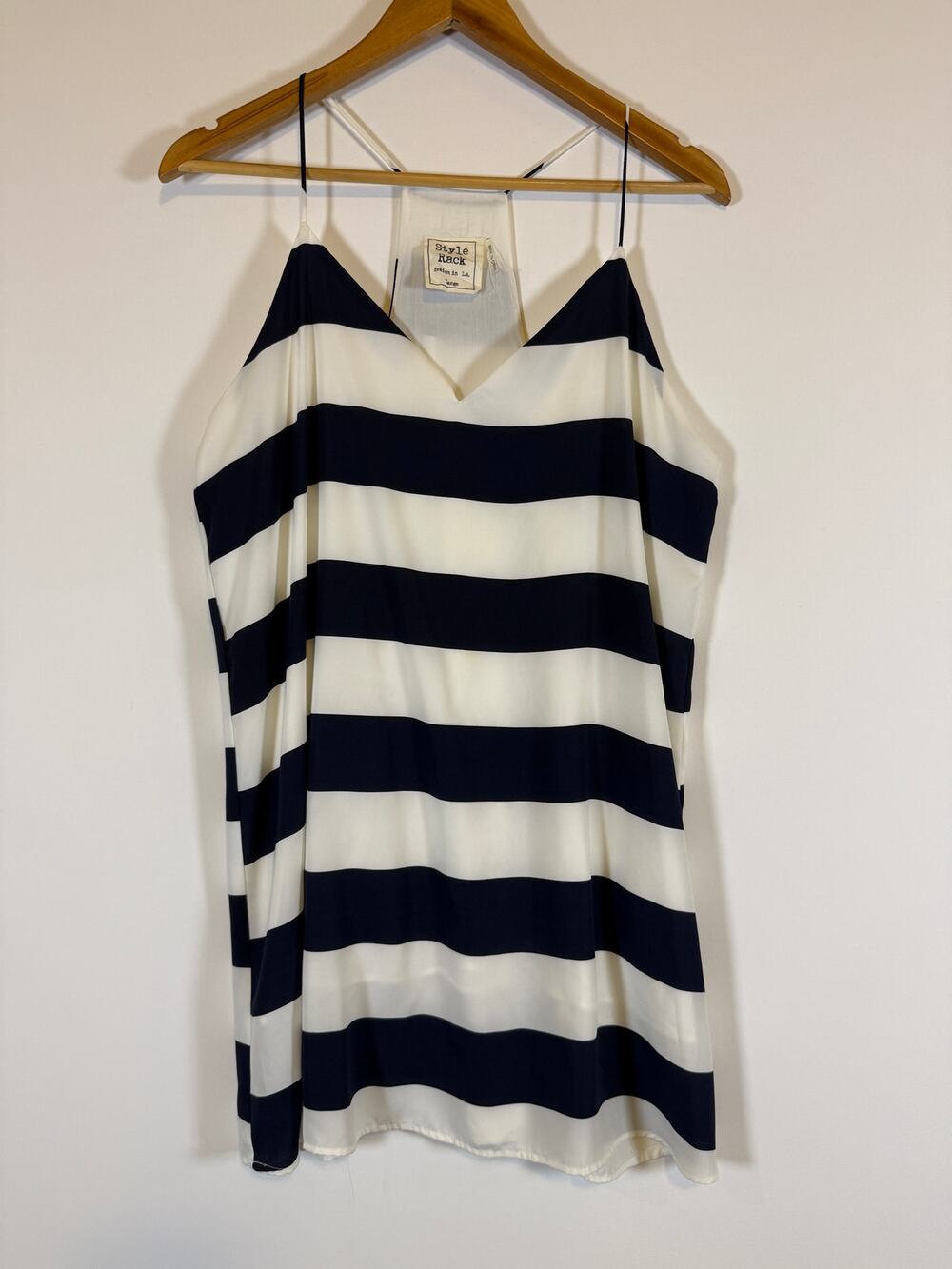 Style Rack Women’s Large Navy White Striped Racerback Shift Dress